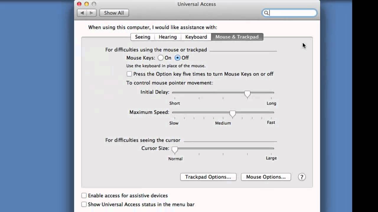 enable access for assistive devices mac os sierra